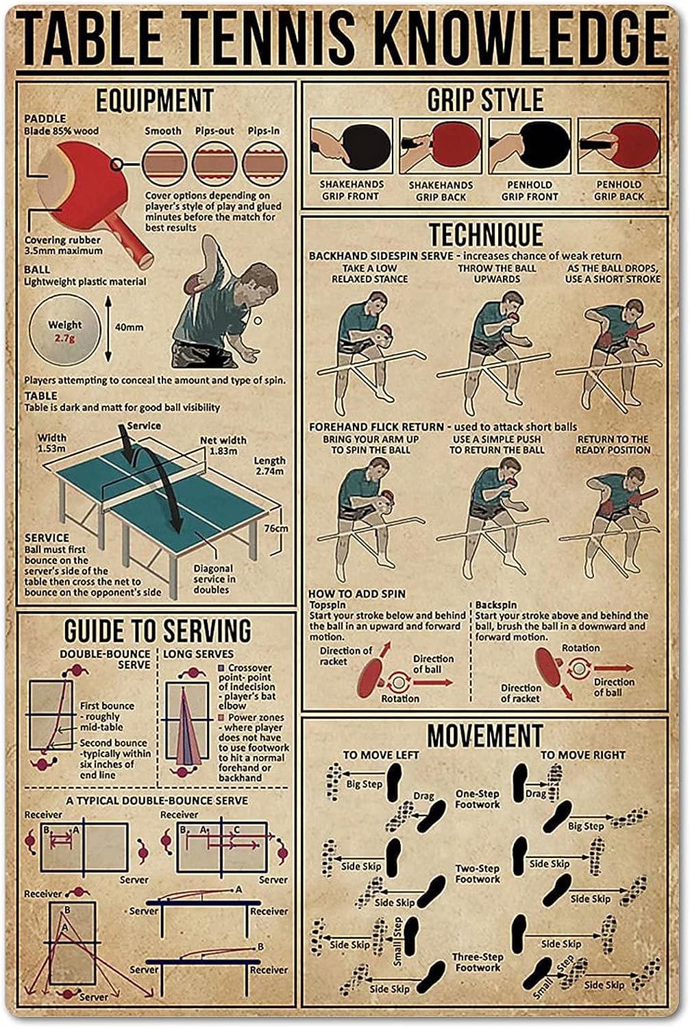 Table Tennis Knowledge Poster  - Table Tennis Knowledge Poster recensione e prezzo